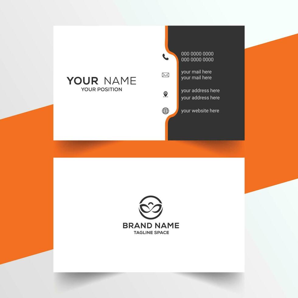 orange och vit minimal företag kort design vektor
