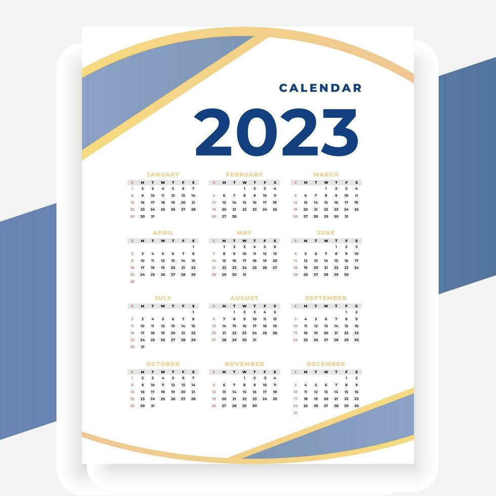 2023 Papier modern Kalender Layout im druckbar Stil vektor