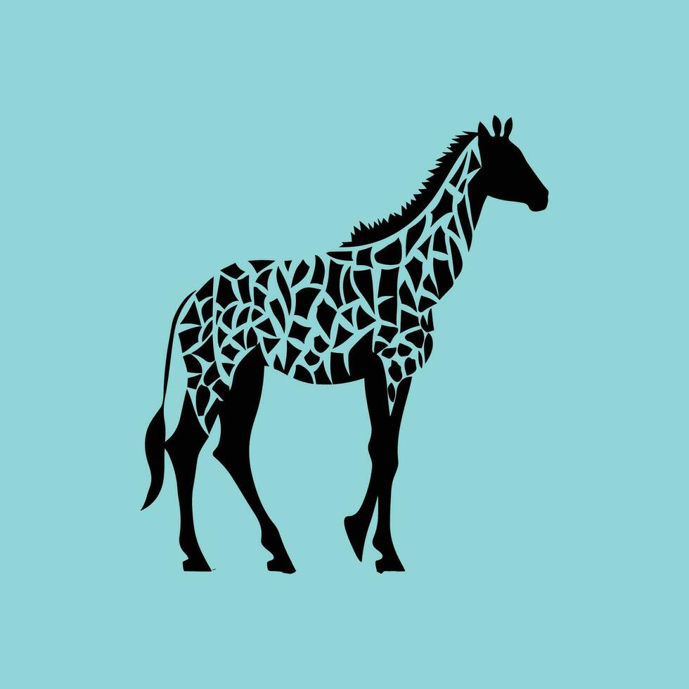 Giraffe Symbol. Giraffe Kamelopardalis ist ausgeglichen Huftier- Säugetier vektor