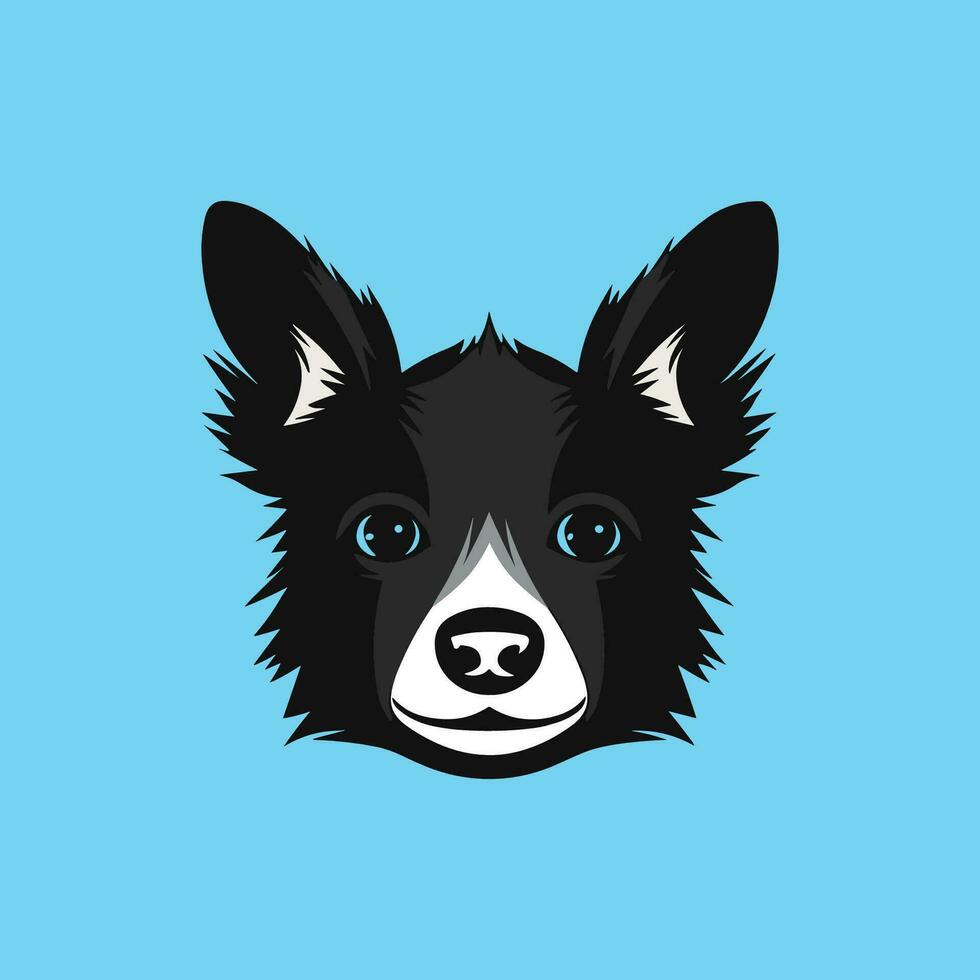 gräns collie huvud ikon vektor. hund ansikte enkel design vektor