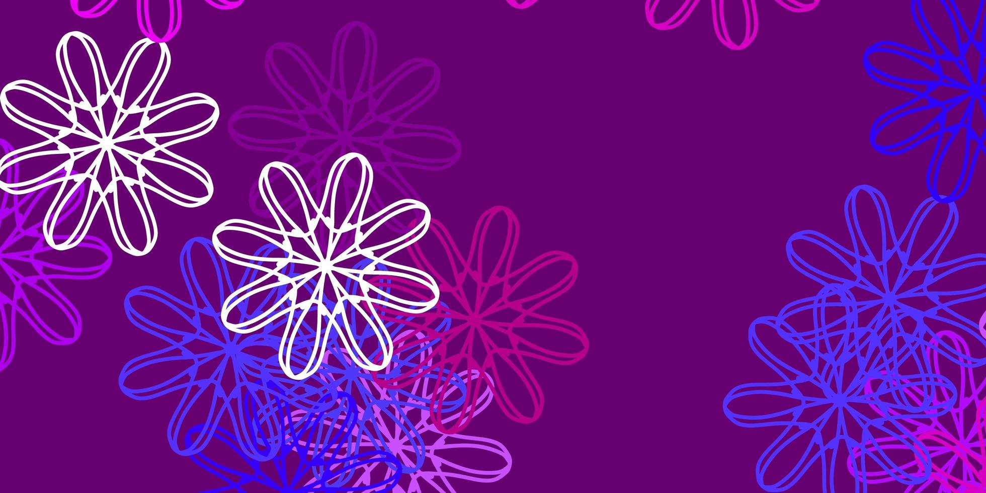 hellviolette rosa Vektor-Doodle-Textur mit Blumen vektor
