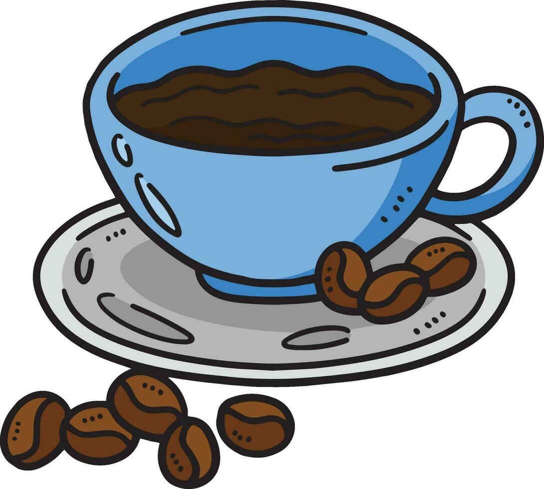 Kaffee Tasse Kaffee Bohnen Karikatur farbig Clip Art vektor