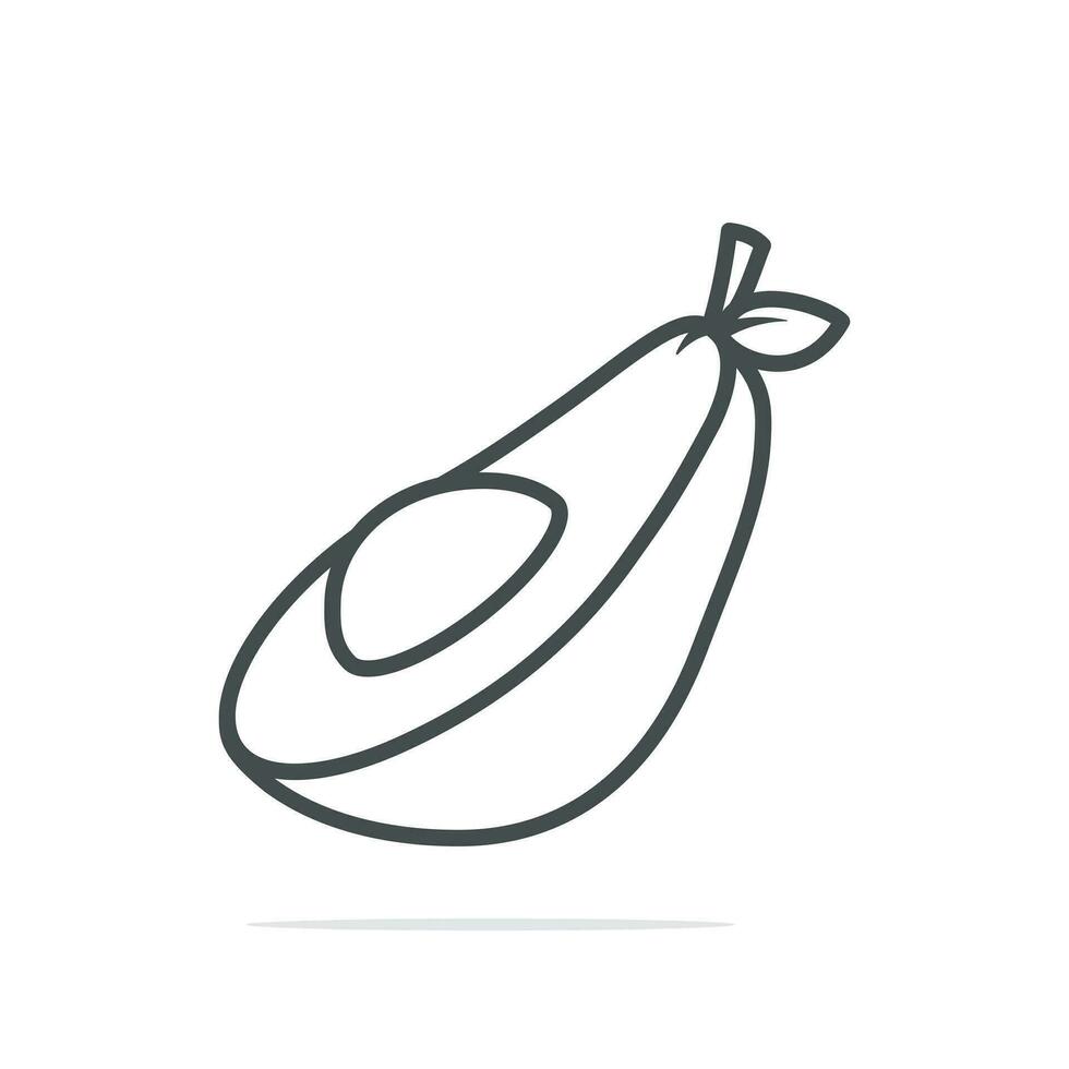avokado frukt tecknad serie vektor ikon illustration. mat natur. platt tecknad serie stil vektor illustration
