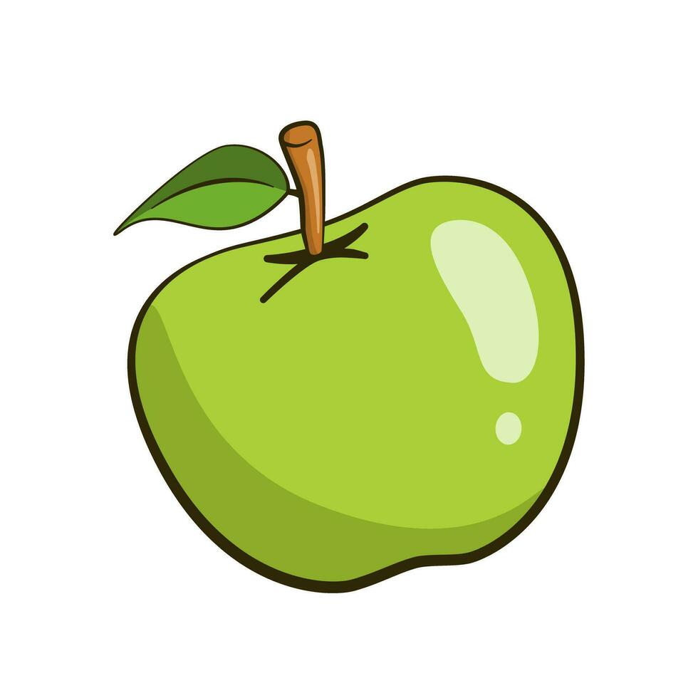 färskt grönt äpple vektor