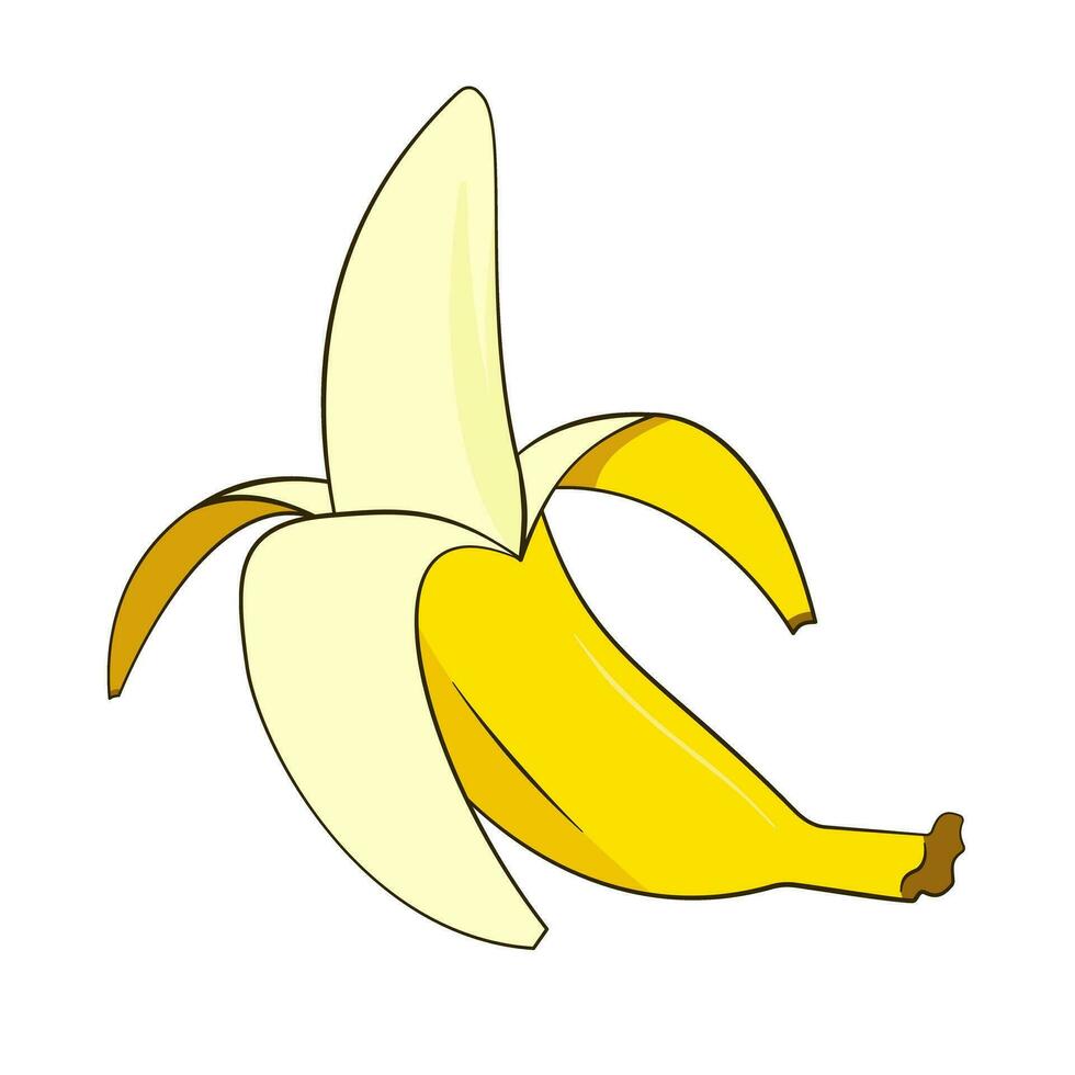 geschält Banane. Karikatur vektor
