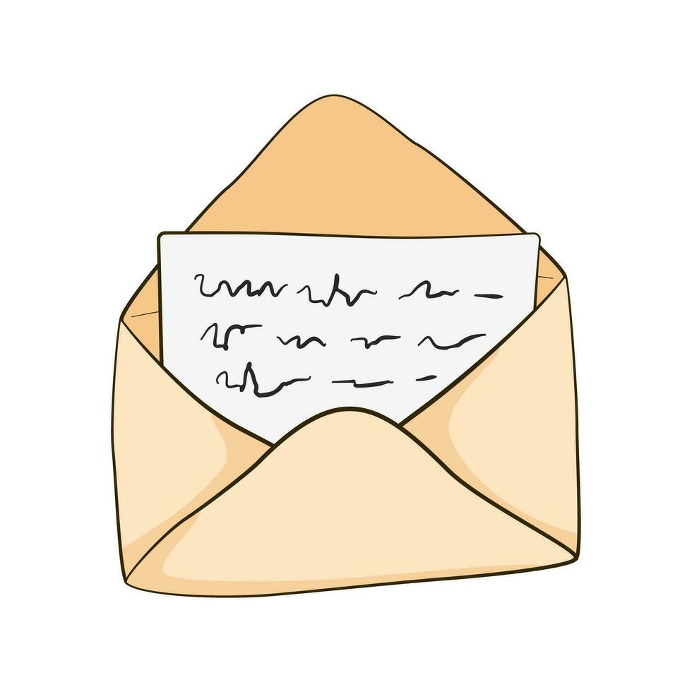 öppnad kuvert med brev vektor