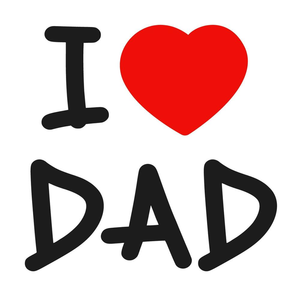 jag kärlek pappa text med en röd hjärta istället av ord kärlek vektor