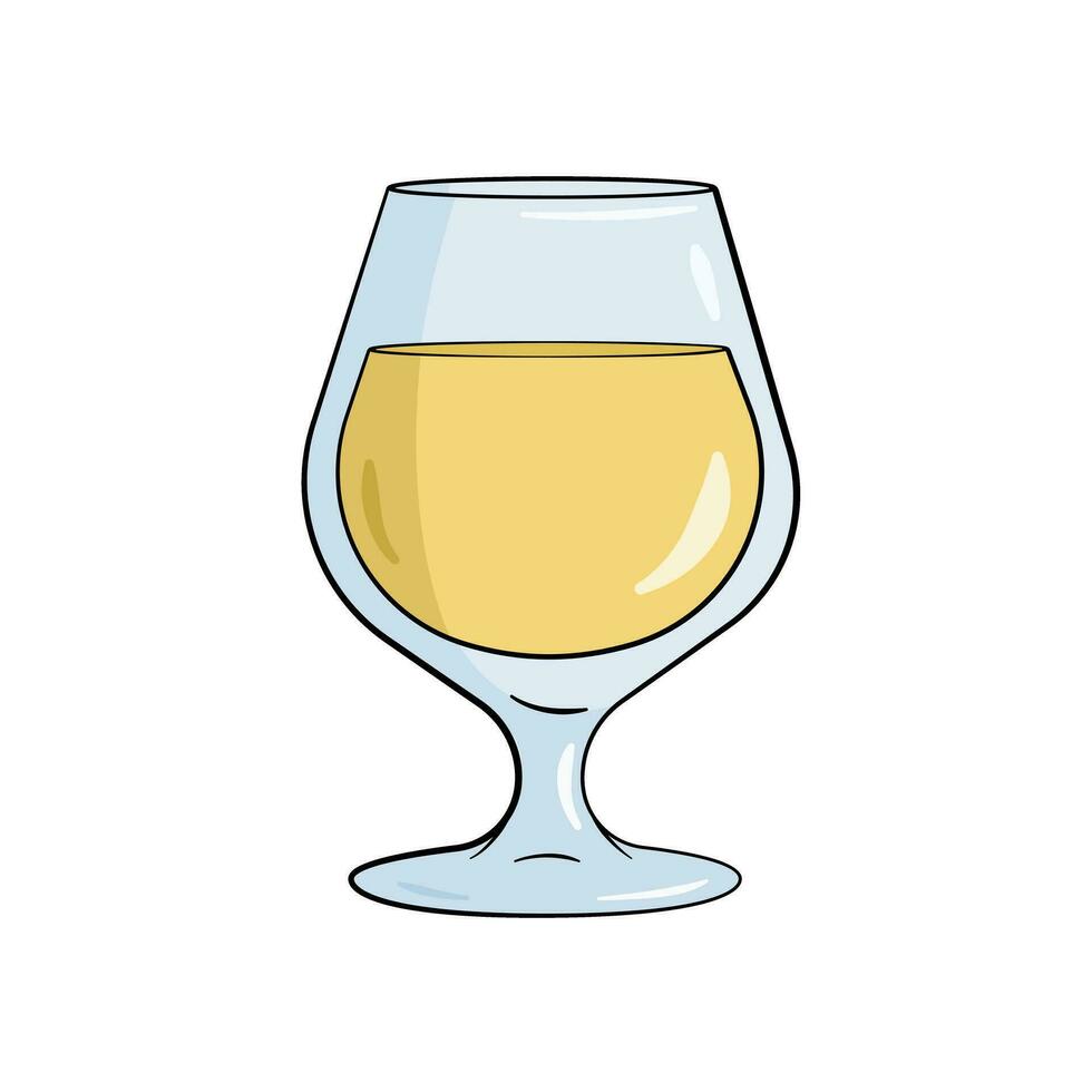 Glas gefüllt mit Weiß Wein vektor