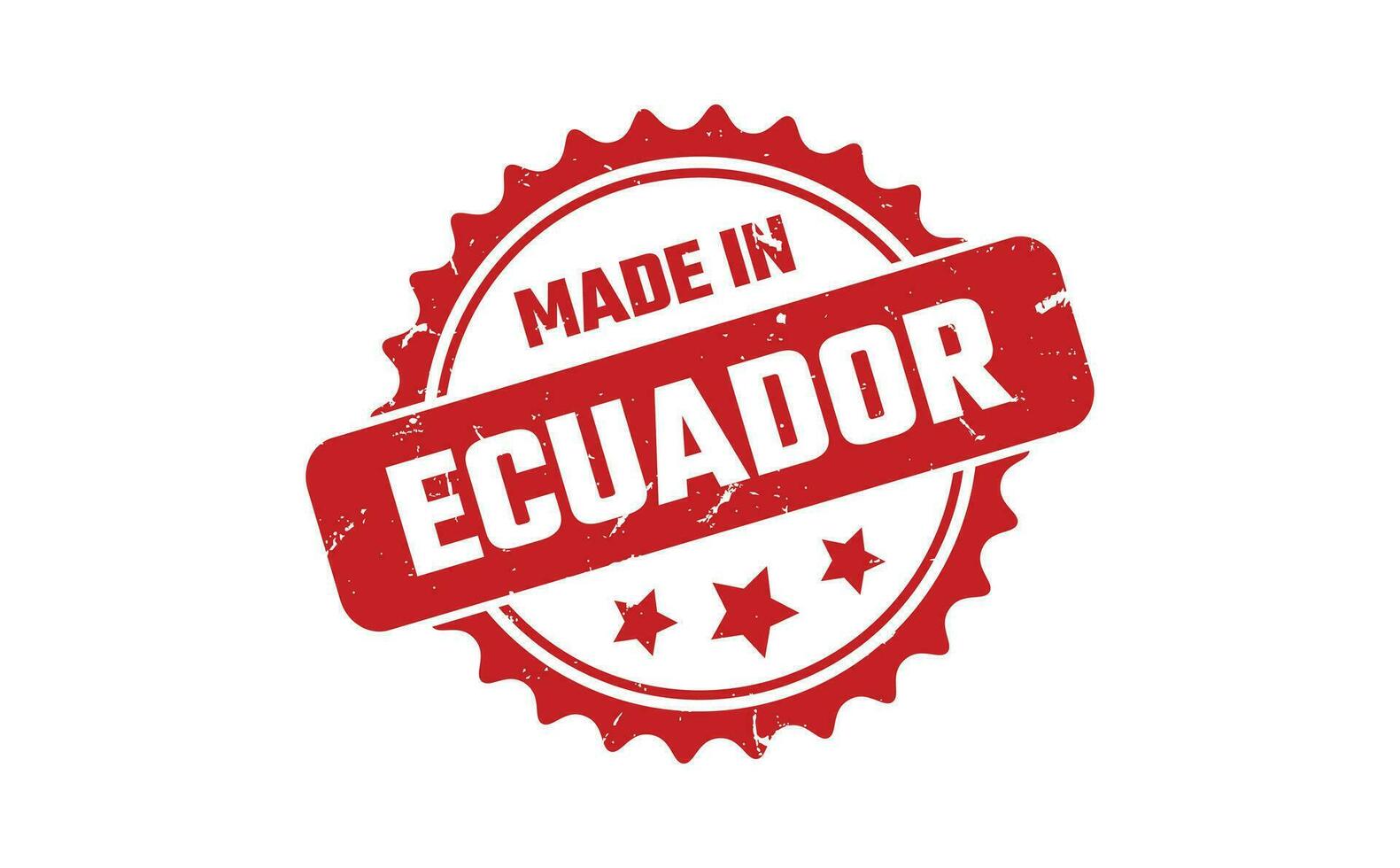 gemacht im Ecuador Gummi Briefmarke vektor