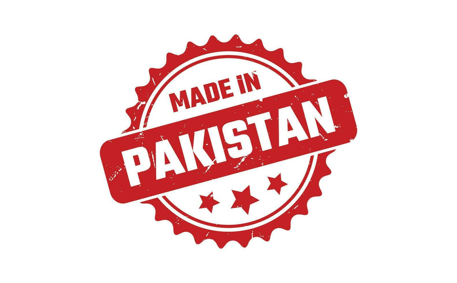 gemacht im Pakistan Gummi Briefmarke vektor