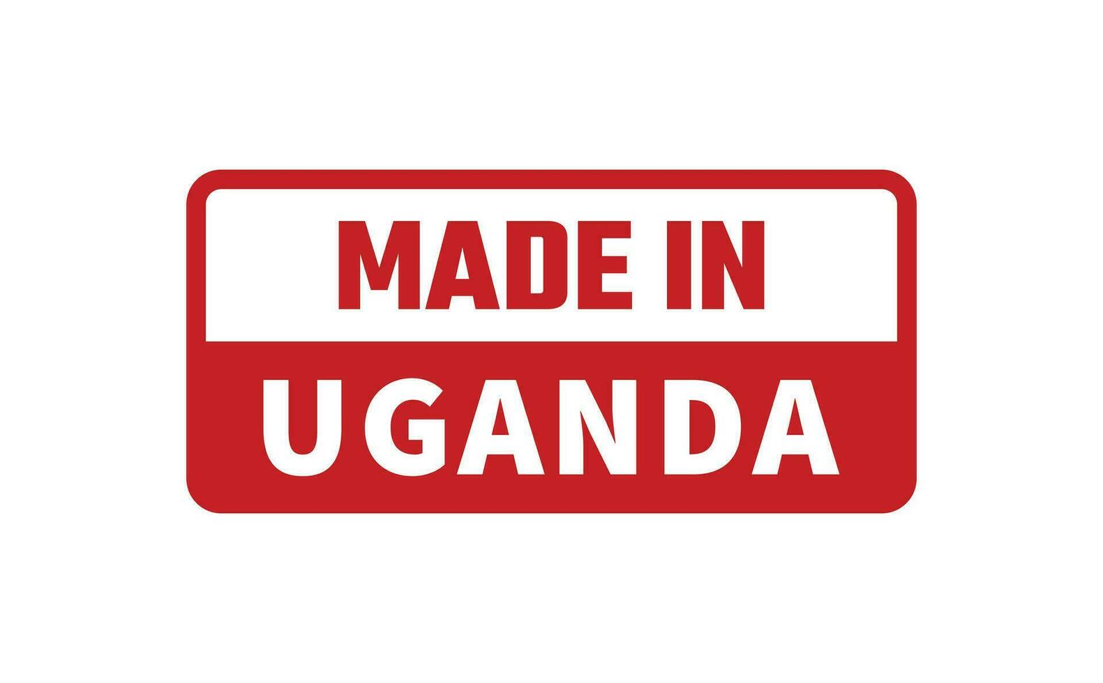 gemacht im Uganda Gummi Briefmarke vektor