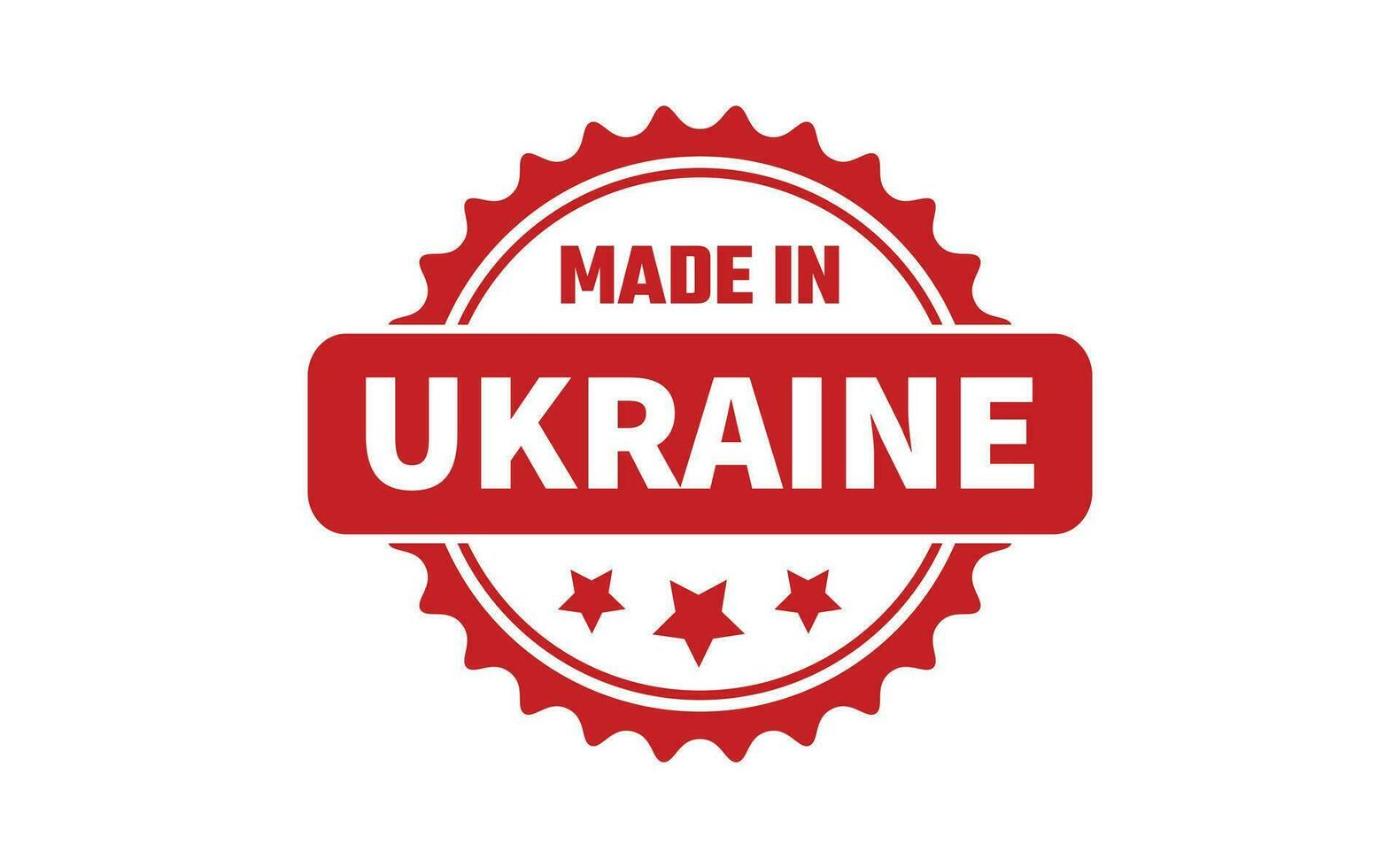 gemacht im Ukraine Gummi Briefmarke vektor