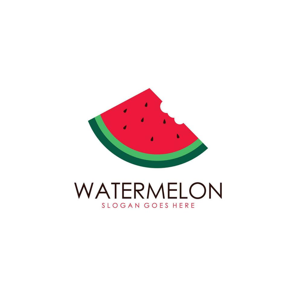 färsk vattenmelon frukt vektor logotyp mall