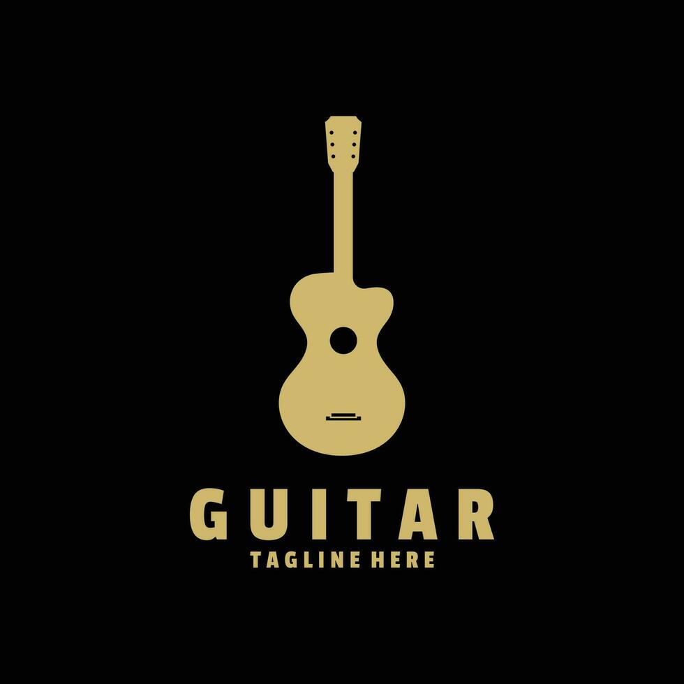 Gitarre Musical Instrument Logo Vorlage mit einfach Form. vektor