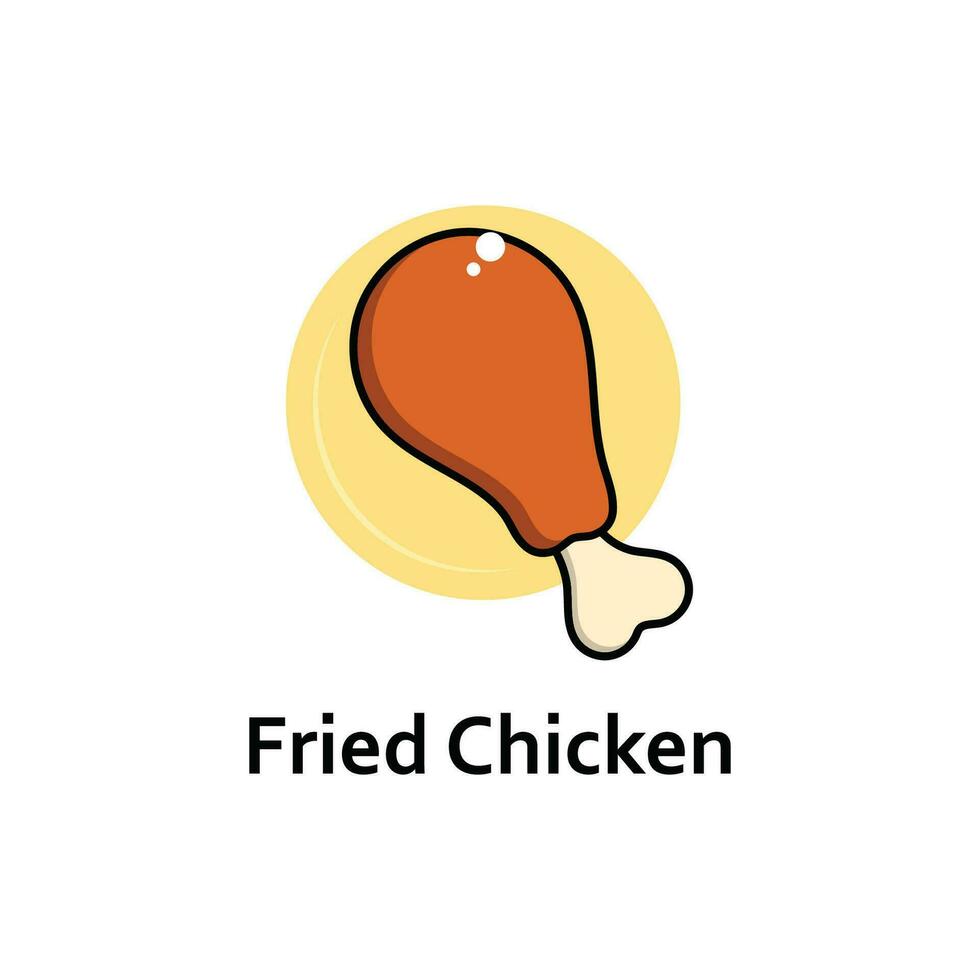 friterad kyckling logotyp mall med vektor begrepp