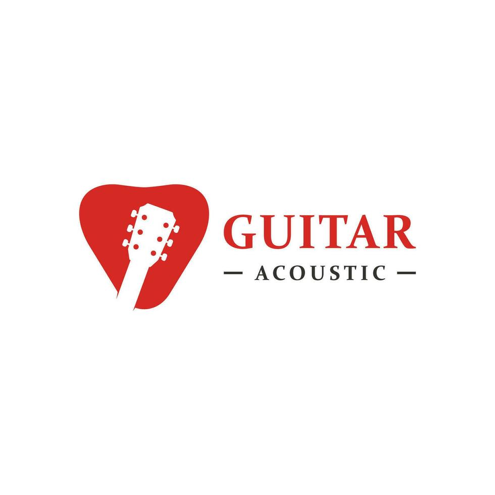 Gitarre Musical Instrument Logo Vorlage mit einfach Form. vektor