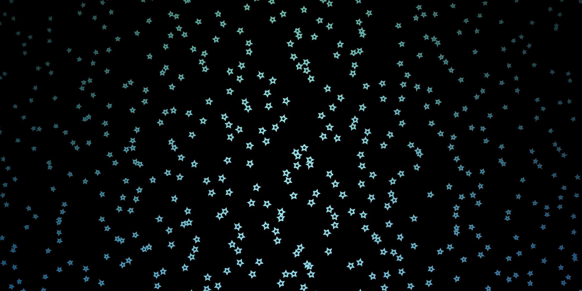 dunkelblaues grünes Vektorlayout mit hellen Sternen verwischt dekoratives Design im einfachen Stil mit Sternenmuster für Neujahrswerbebroschüren vektor