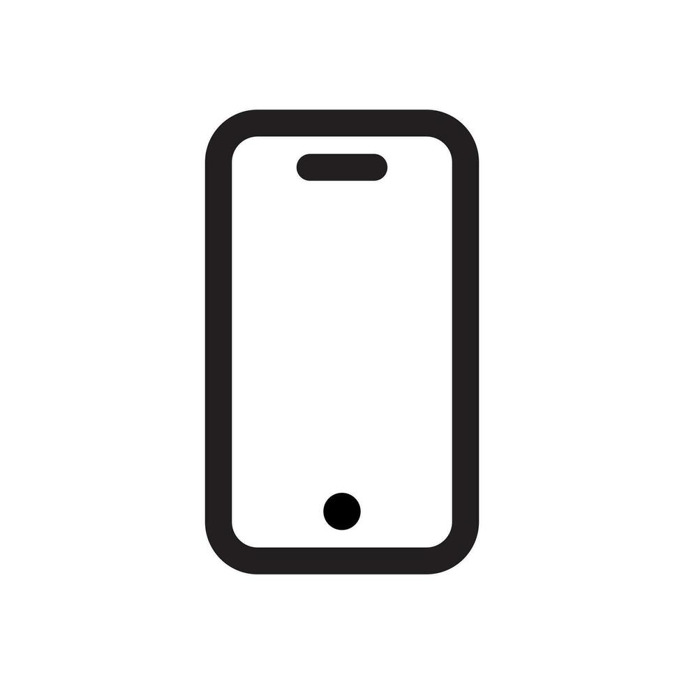 enkel smartphone ikon vektor. mobiltelefon, mobil telefon linje symbol vektor