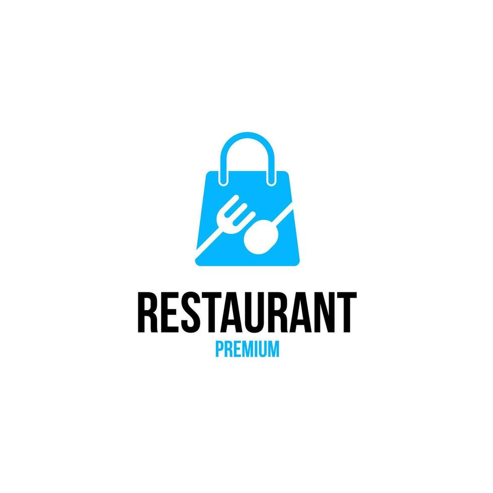 mat väska för restaurang leverans service logotyp design begrepp vektor illustration symbol ikon