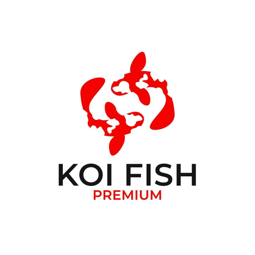 koi fisk logotyp design vektor begrepp illustration aning