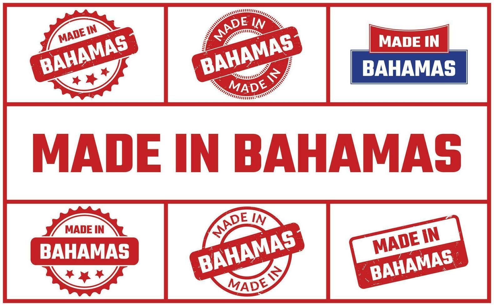 gemacht im Bahamas Gummi Briefmarke einstellen vektor