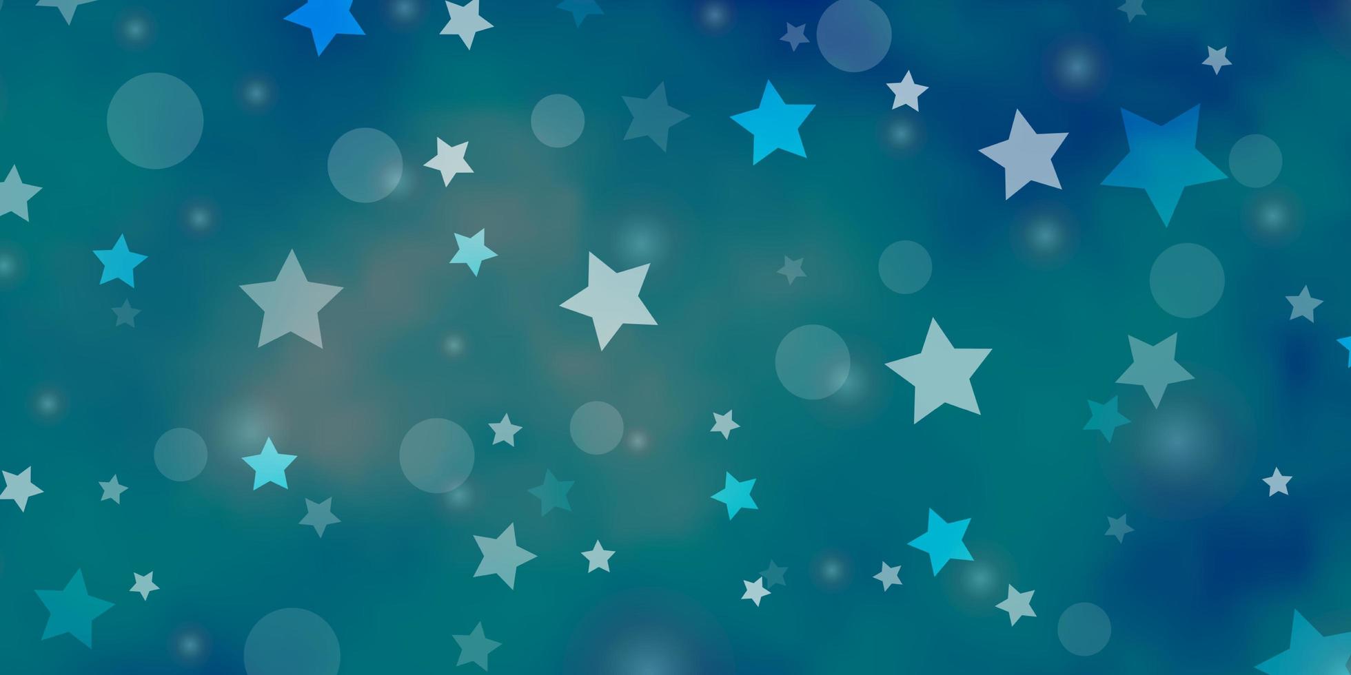 Hellblaues Vektor-Layout mit Kreisen Sternen abstraktes Design im Verlaufsstil mit Blasen-Sterne-Muster für trendige Stofftapeten vektor