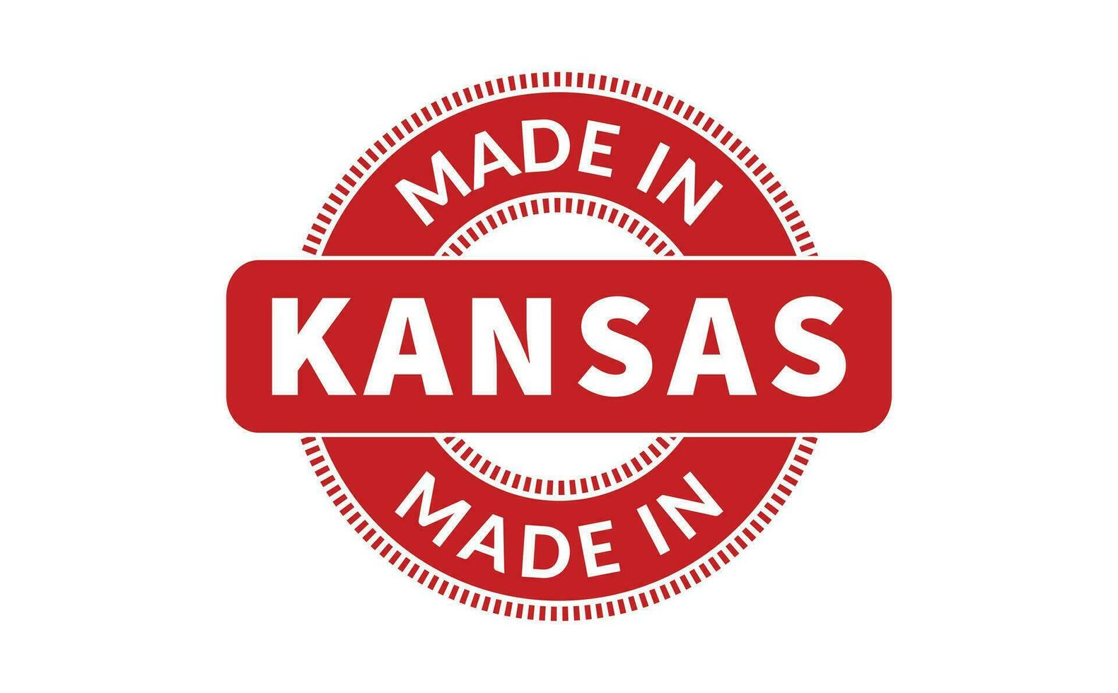 gemacht im Kansas Gummi Briefmarke vektor