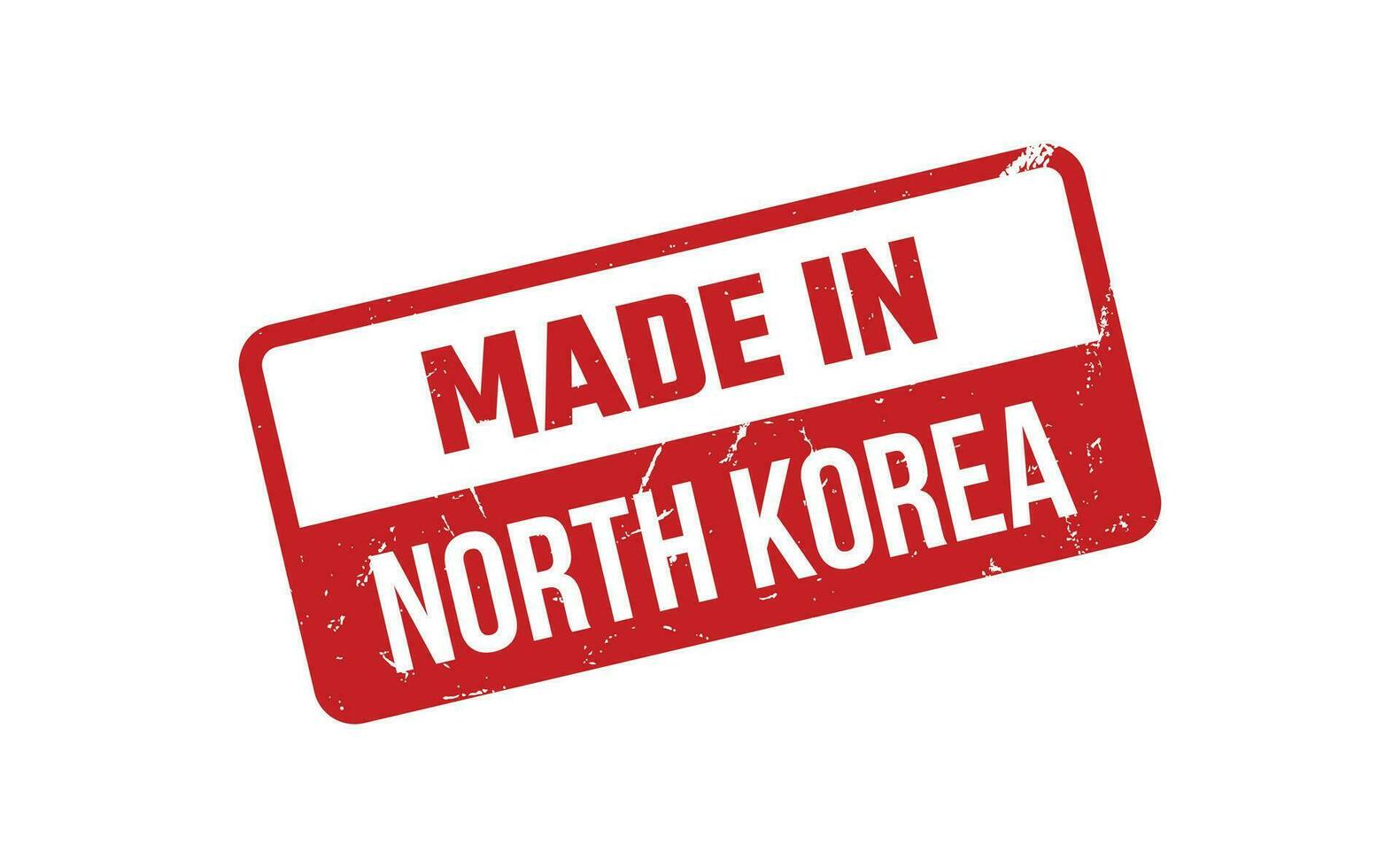tillverkad i norr korea sudd stämpel vektor