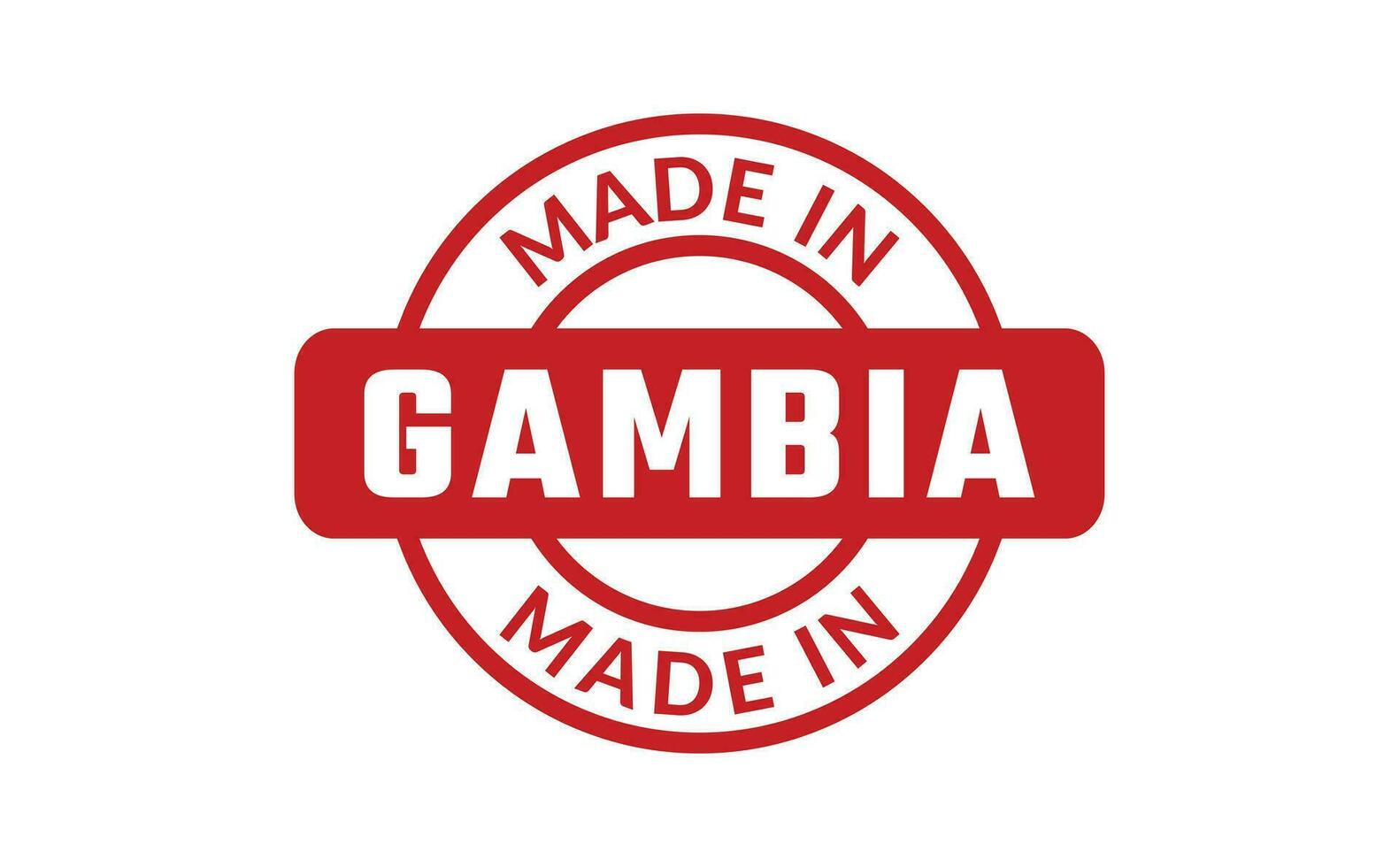 gemacht im Gambia Gummi Briefmarke vektor