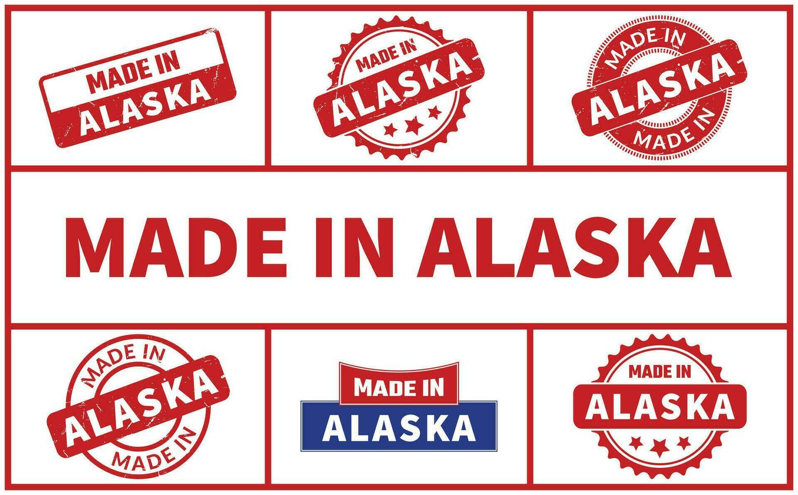 gemacht im Alaska Gummi Briefmarke einstellen vektor