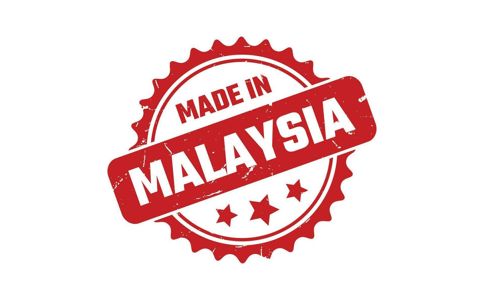 gemacht im Malaysia Gummi Briefmarke vektor