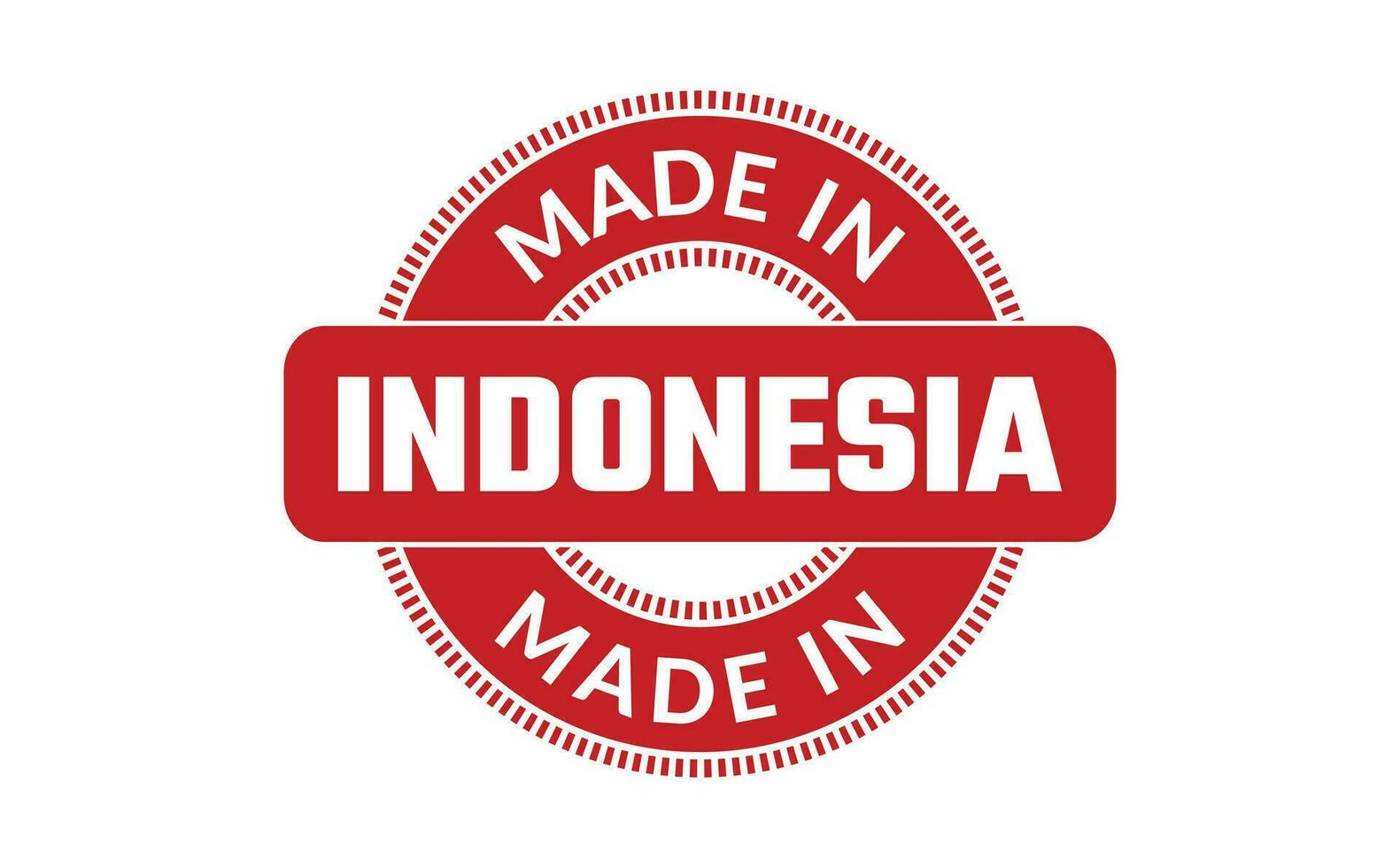 gemacht im Indonesien Gummi Briefmarke vektor
