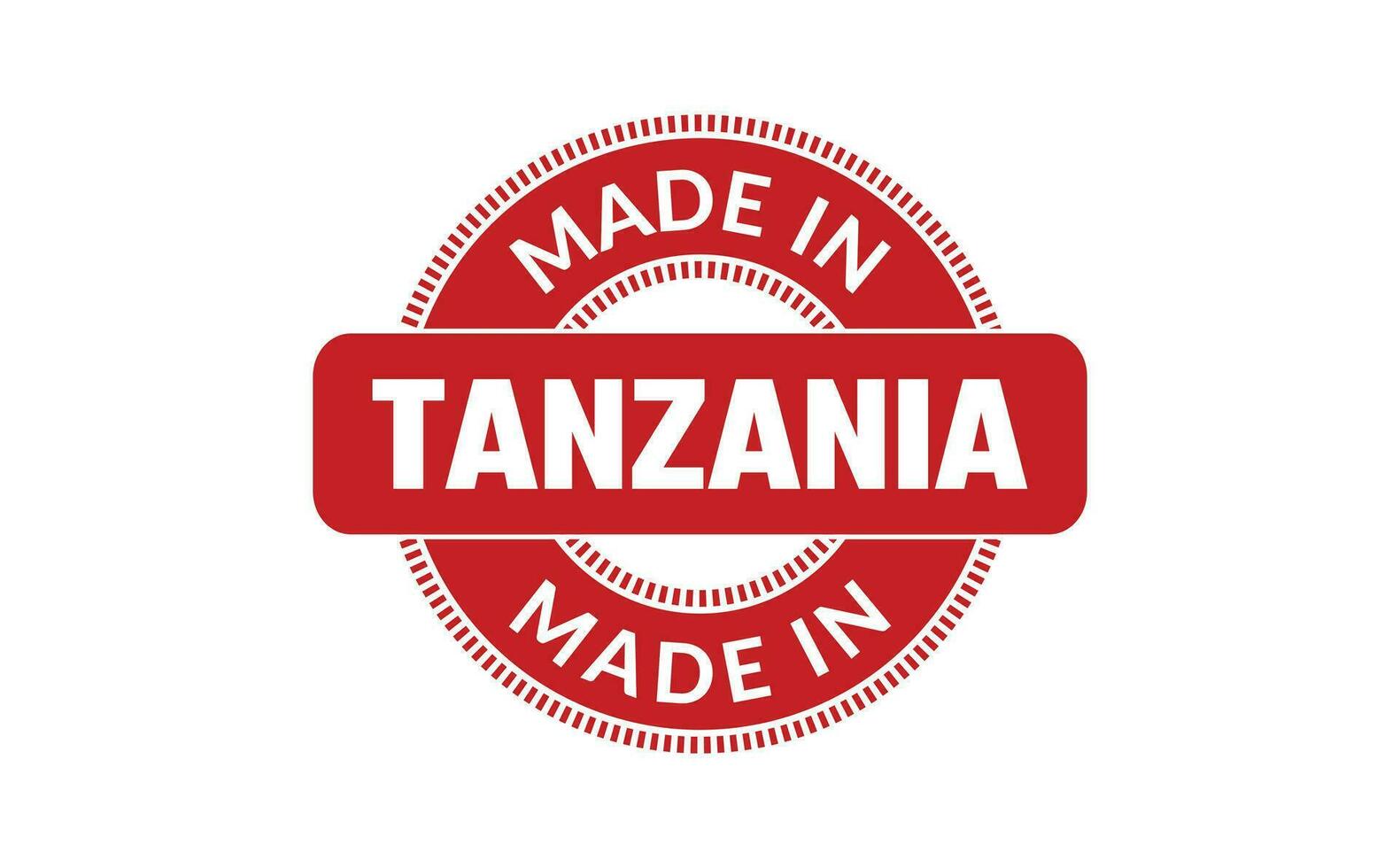 gemacht im Tansania Gummi Briefmarke vektor