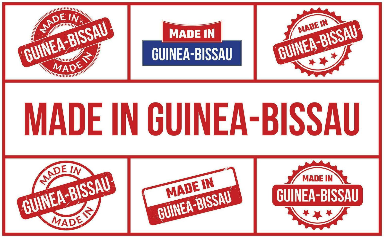 gemacht im Guinea bissau Gummi Briefmarke einstellen vektor