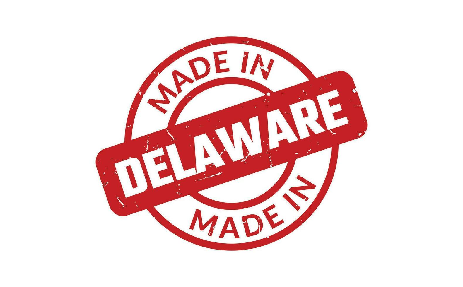 gemacht im Delaware Gummi Briefmarke vektor