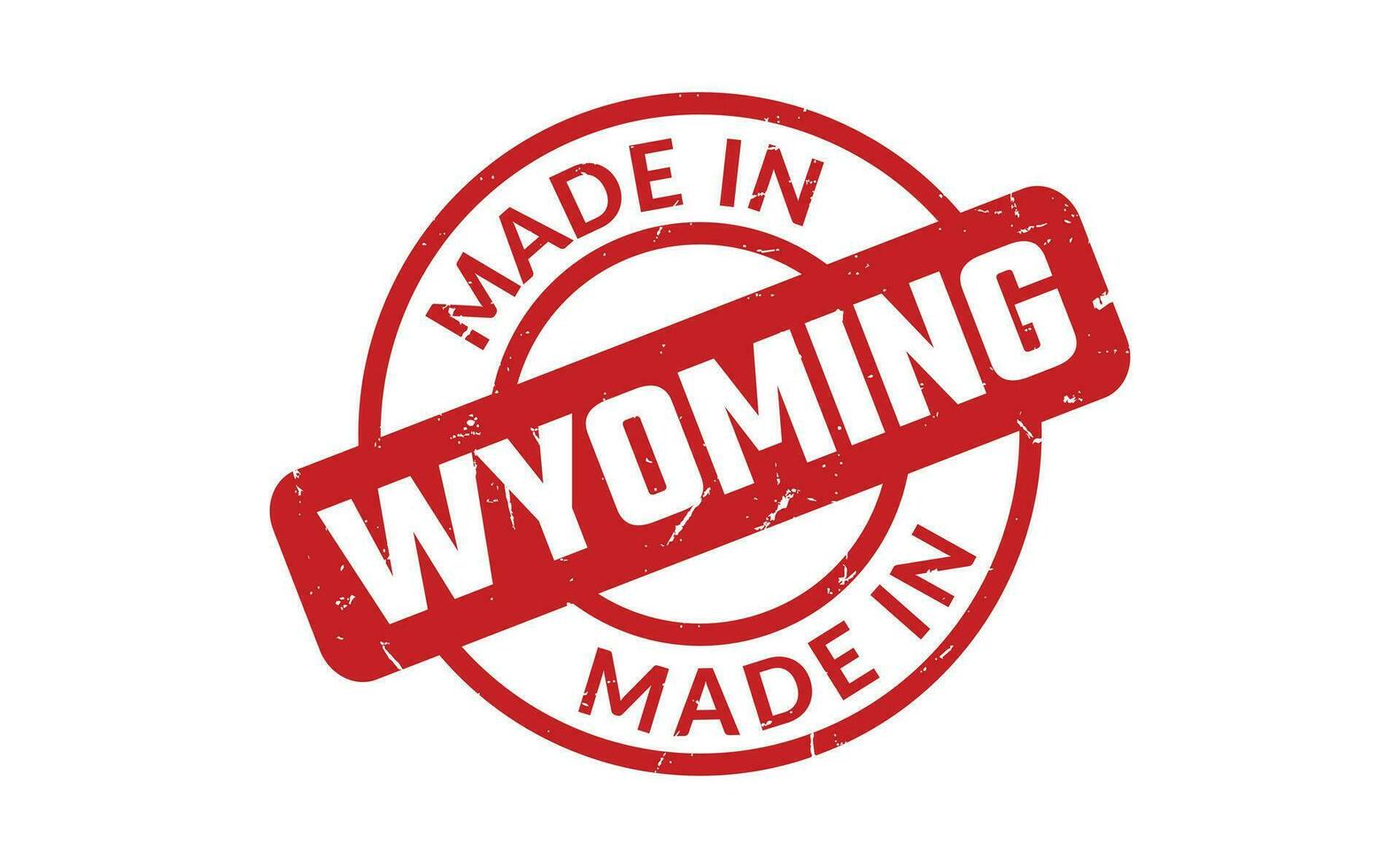 gemacht im Wyoming Gummi Briefmarke vektor