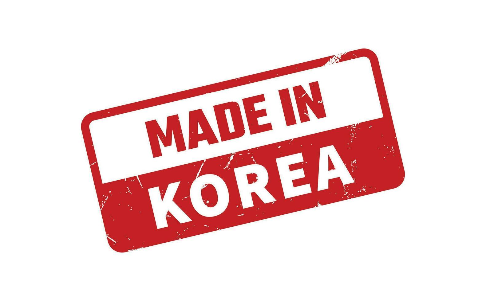 gemacht im Korea Gummi Briefmarke vektor