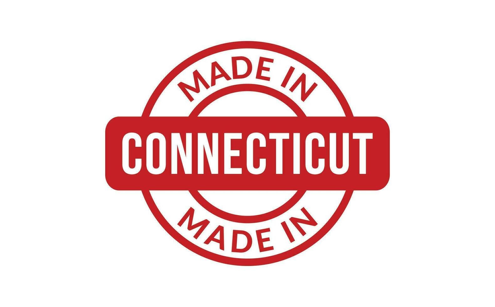 gemacht im Connecticut Gummi Briefmarke vektor