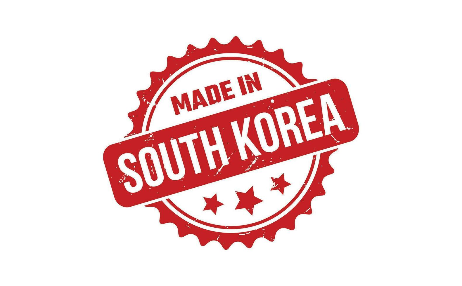 gemacht im Süd Korea Gummi Briefmarke vektor