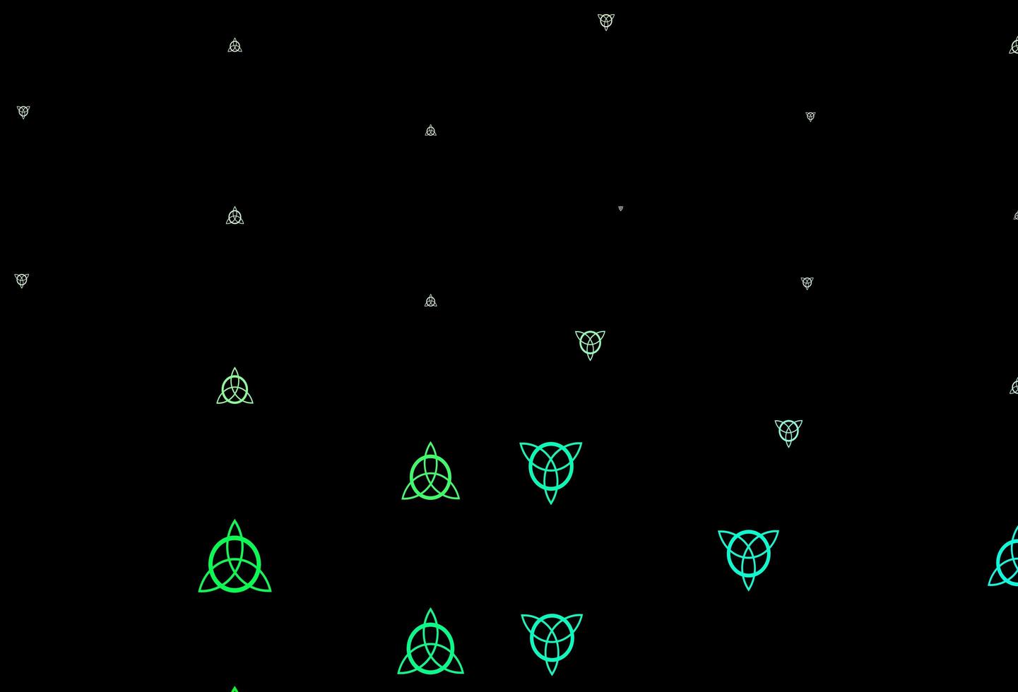 dunkelgrünes Vektormuster mit magischen Elementen vektor