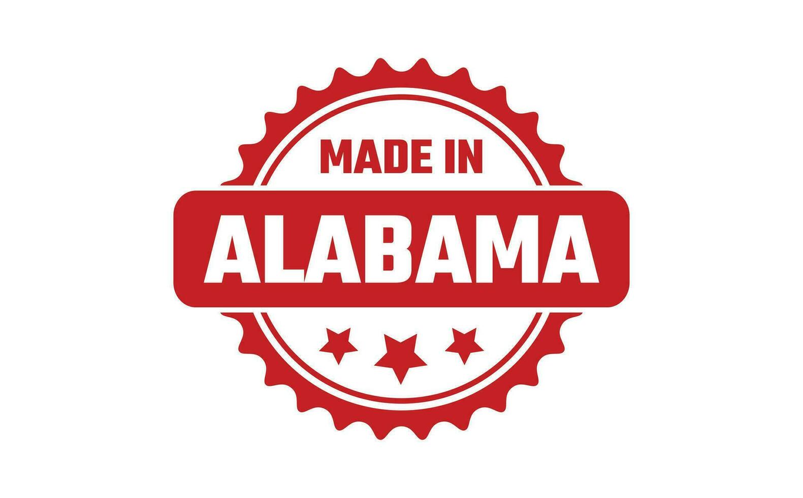 gemacht im Alabama Gummi Briefmarke vektor