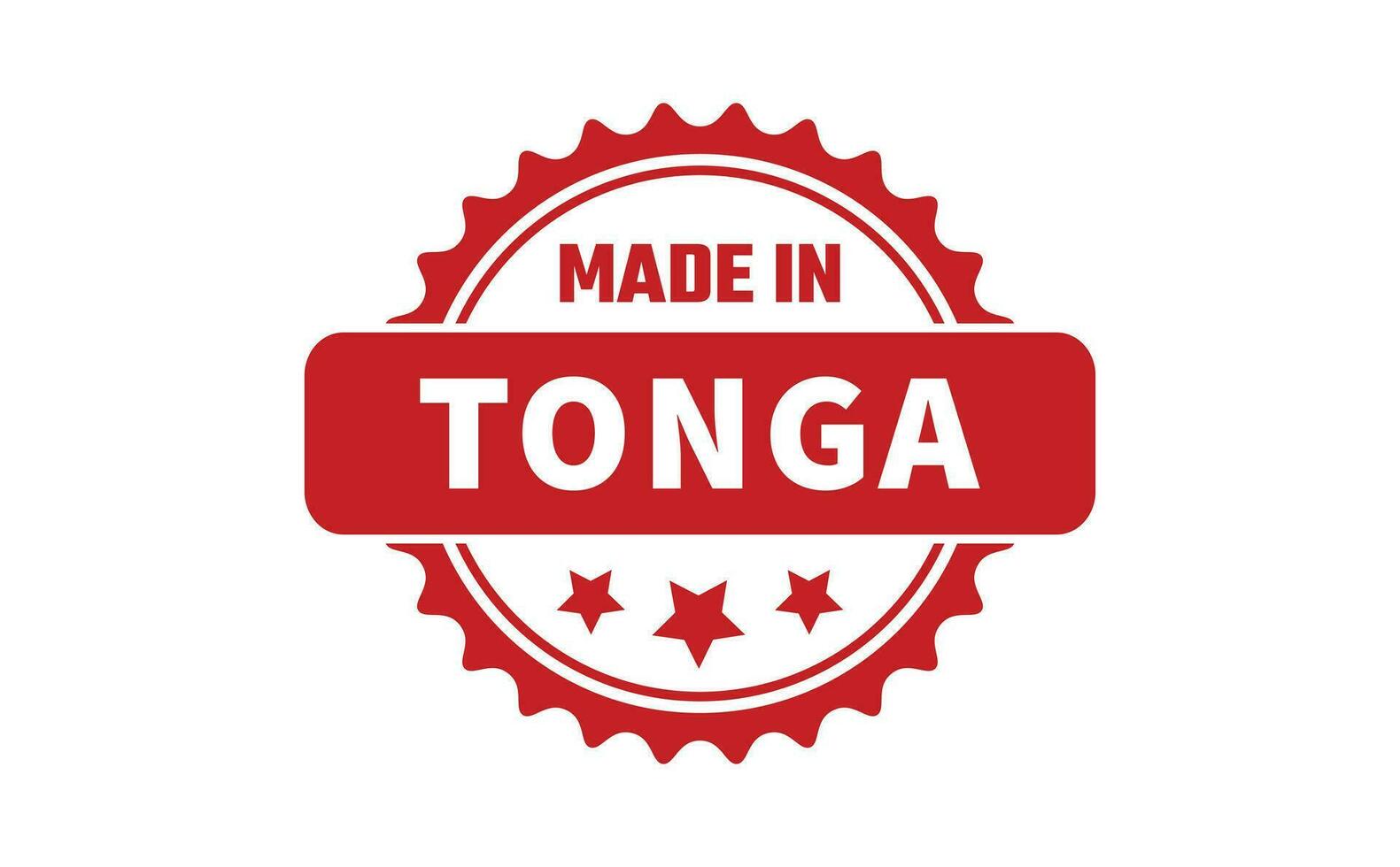 gemacht im Tonga Gummi Briefmarke vektor