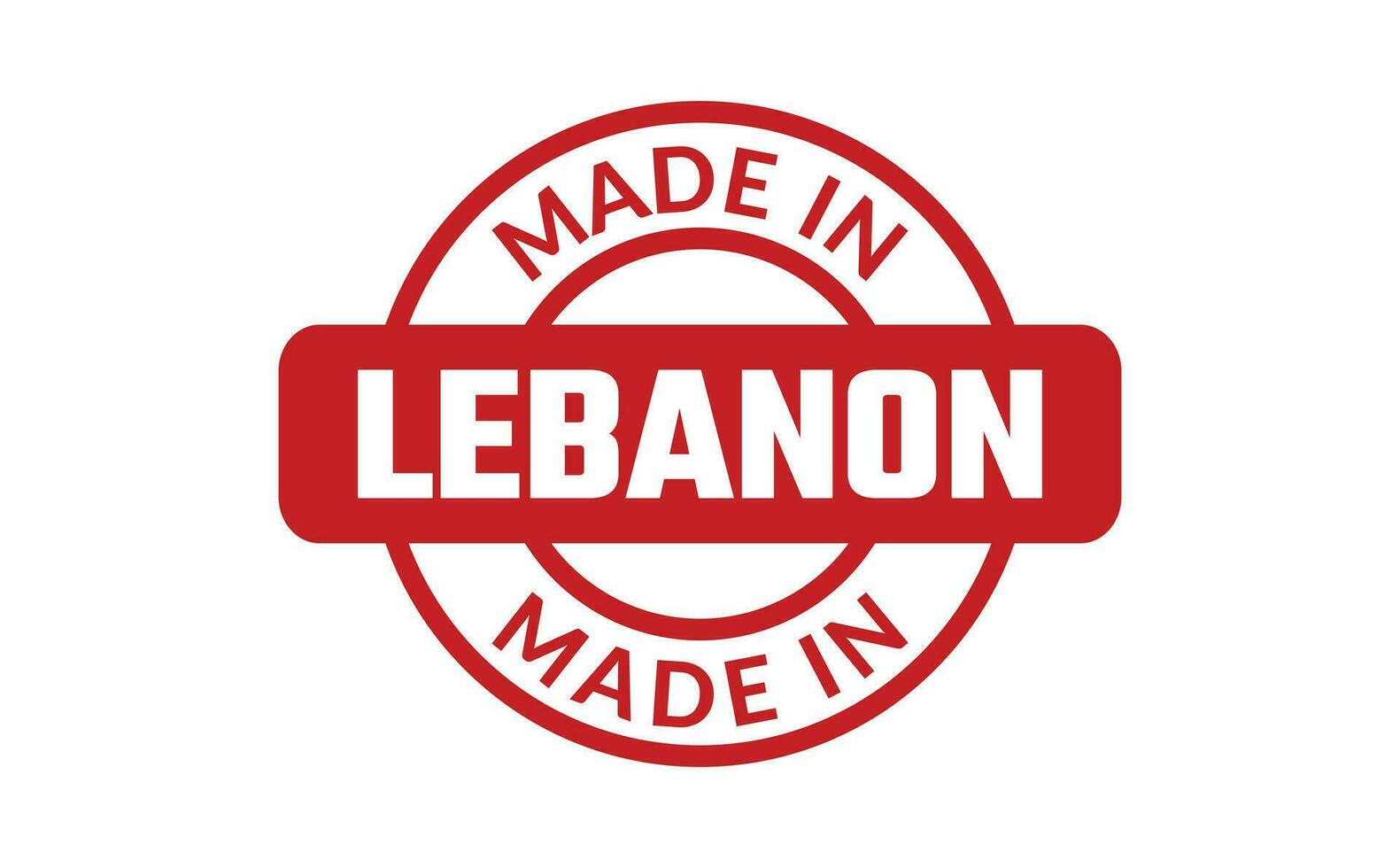 gemacht im Libanon Gummi Briefmarke vektor