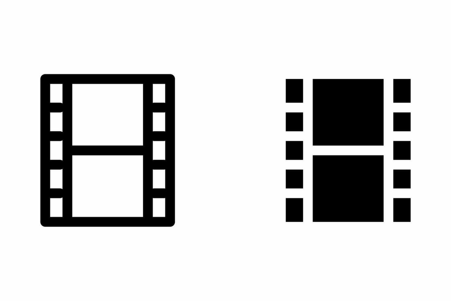 Kino icon.movie Symbol Vektor im eben Stil und schwarz Umriss.