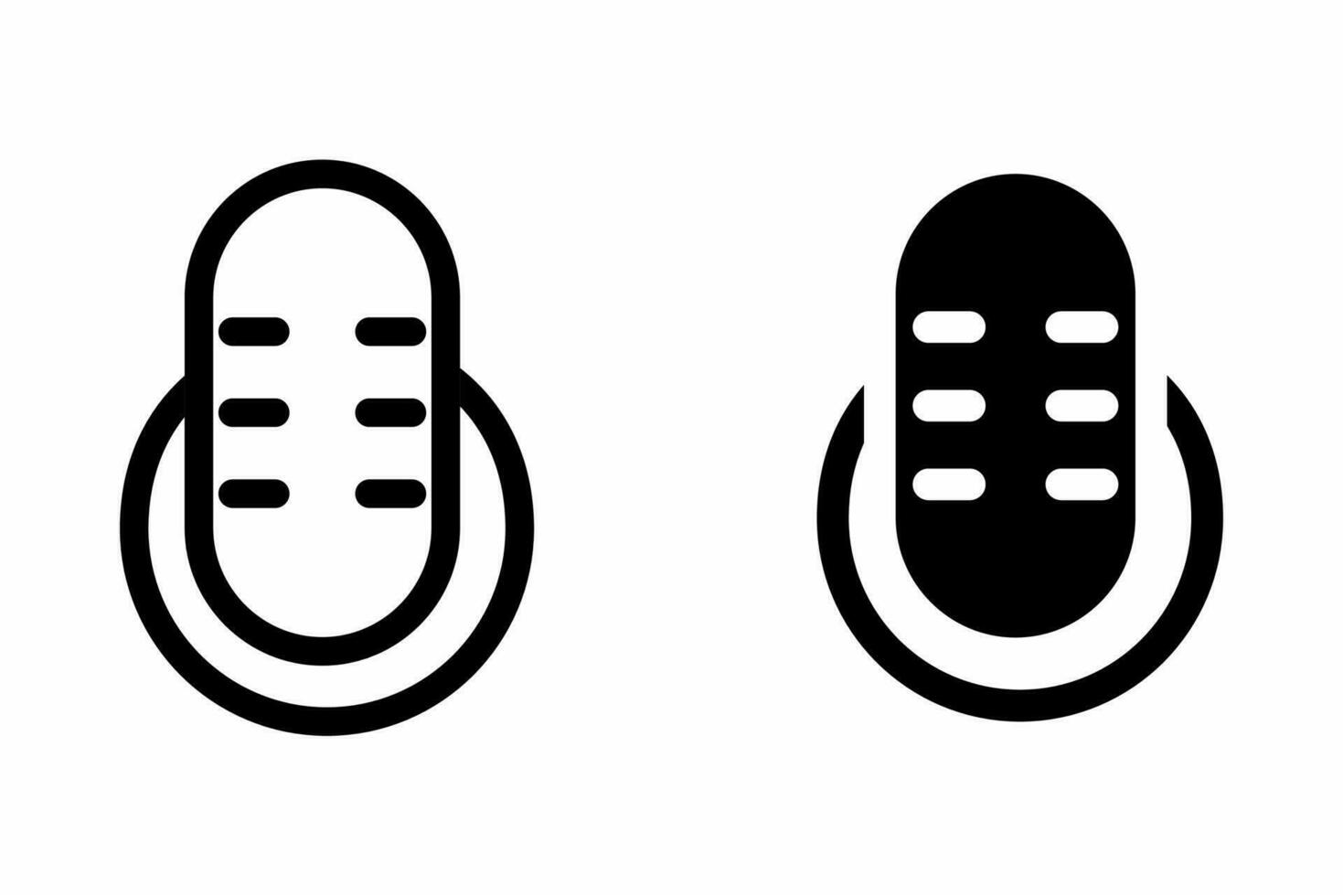 Mikrofon Symbol Audio- Piktogramm im modern eben und Gliederung Stil. vektor