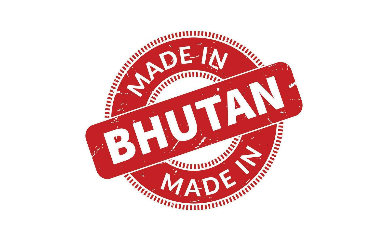 gemacht im Bhutan Gummi Briefmarke vektor
