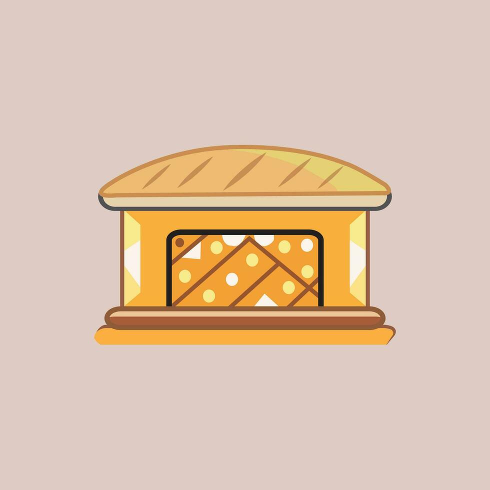 Bäckerei eben Symbol Illustration im Linie Kunst Stil vektor