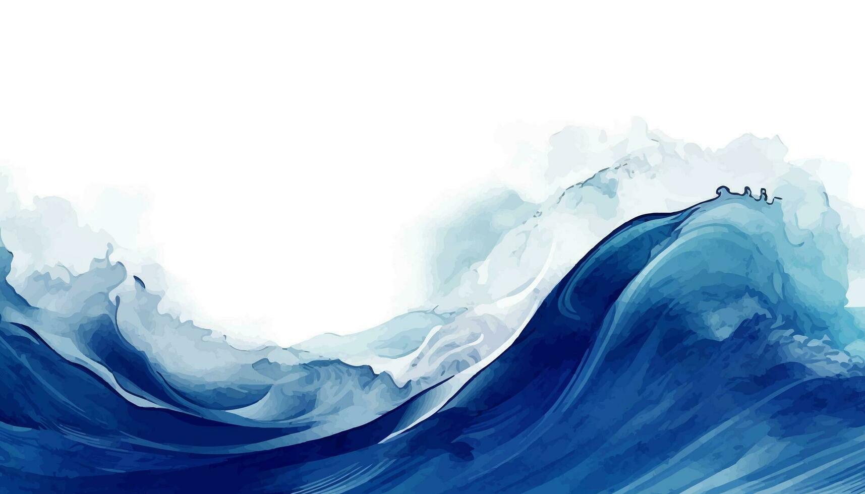 abstrakt Blau Aquarell Wellen Hintergrund. Aquarell Textur. Vektor Illustration. können Sein benutzt zum Werbung, Präsentation.