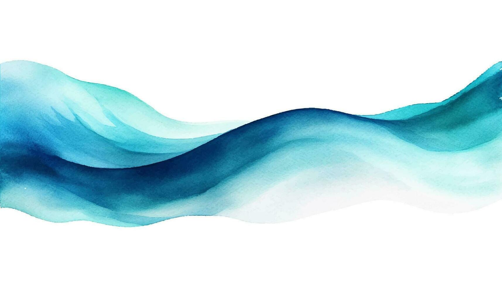 abstrakt Welle Hintergrund. Vektor Illustration. können Sein benutzt zum Werbung, Präsentation. Aquarell Hintergrund. Türkis, blaugrün, Grün Blau farbig Wellen.