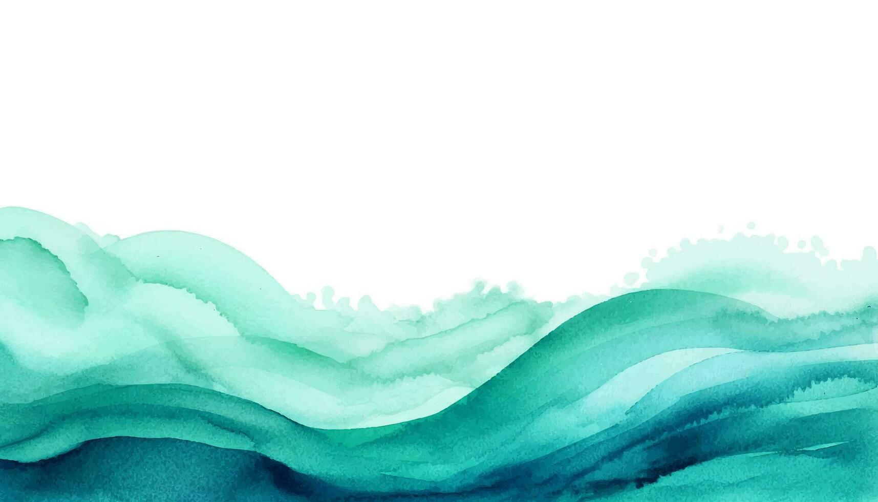 abstrakt Blau Aquarell Wellen Hintergrund. Aquarell Textur. Vektor Illustration. können Sein benutzt zum Werbung, Präsentation.